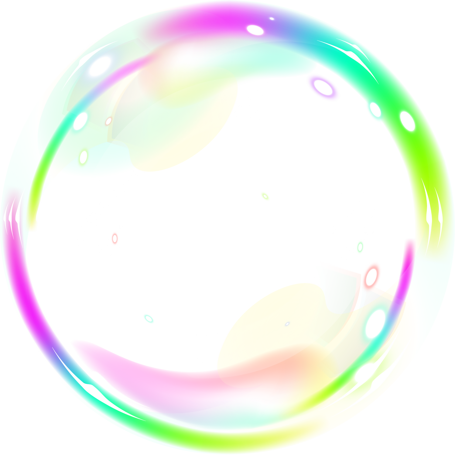 Transparent soap bubble with gradient